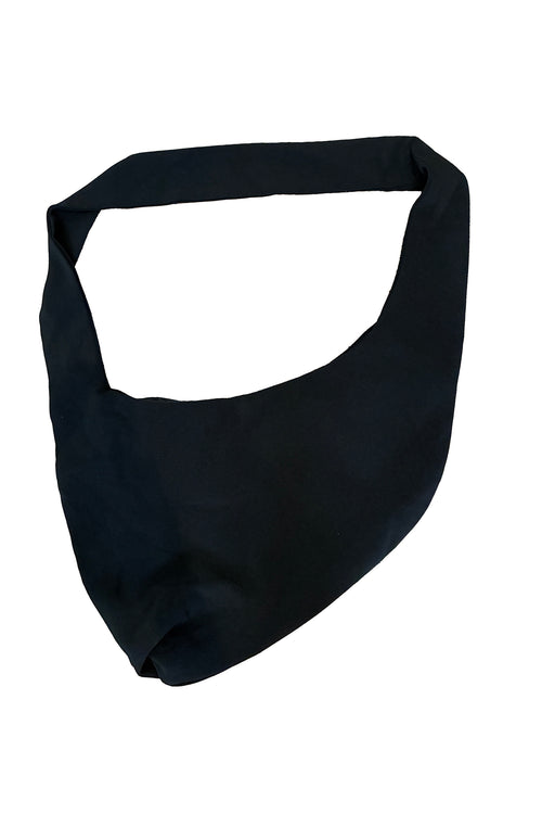 Curved Bicolour Shoulder bag - Black/Black