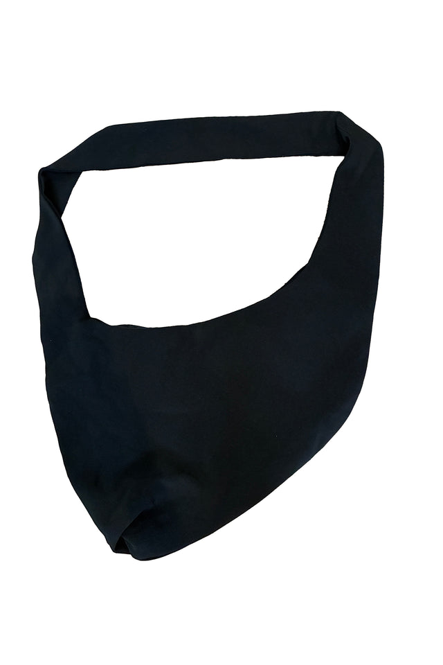 Curved Bicolour Shoulder bag - Black/Black