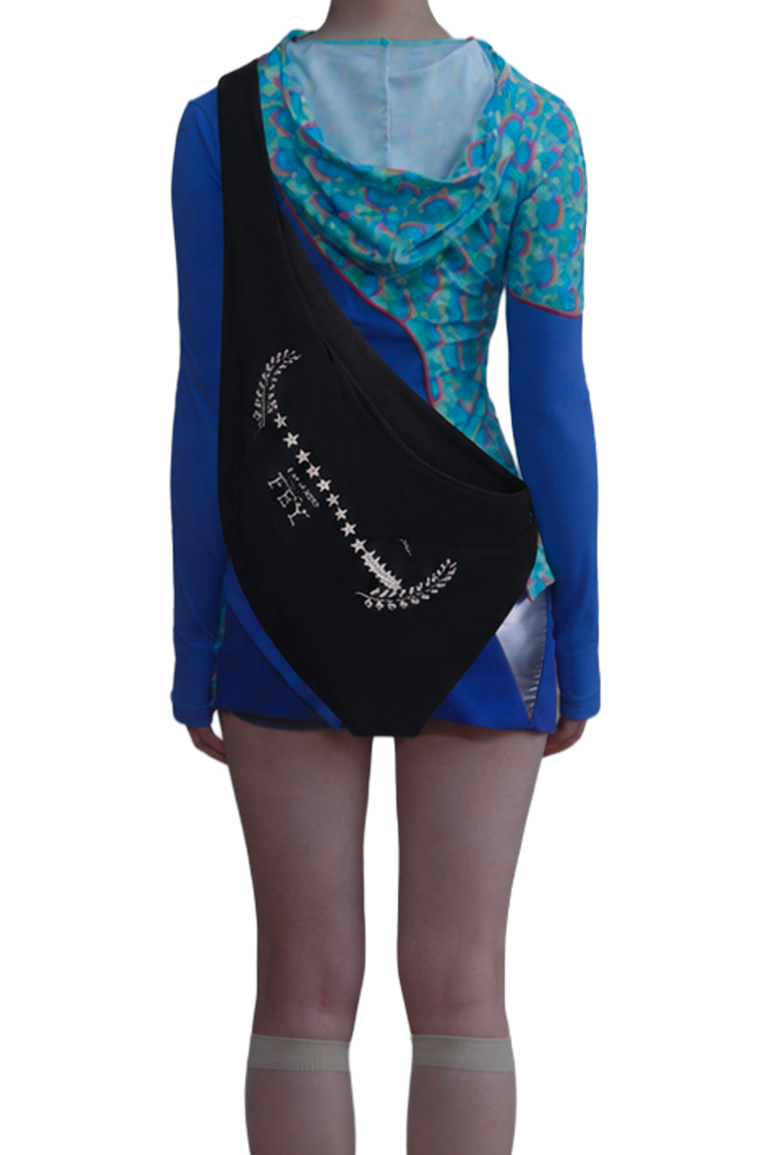 Curved Bicolour Shoulder bag - Black/Black
