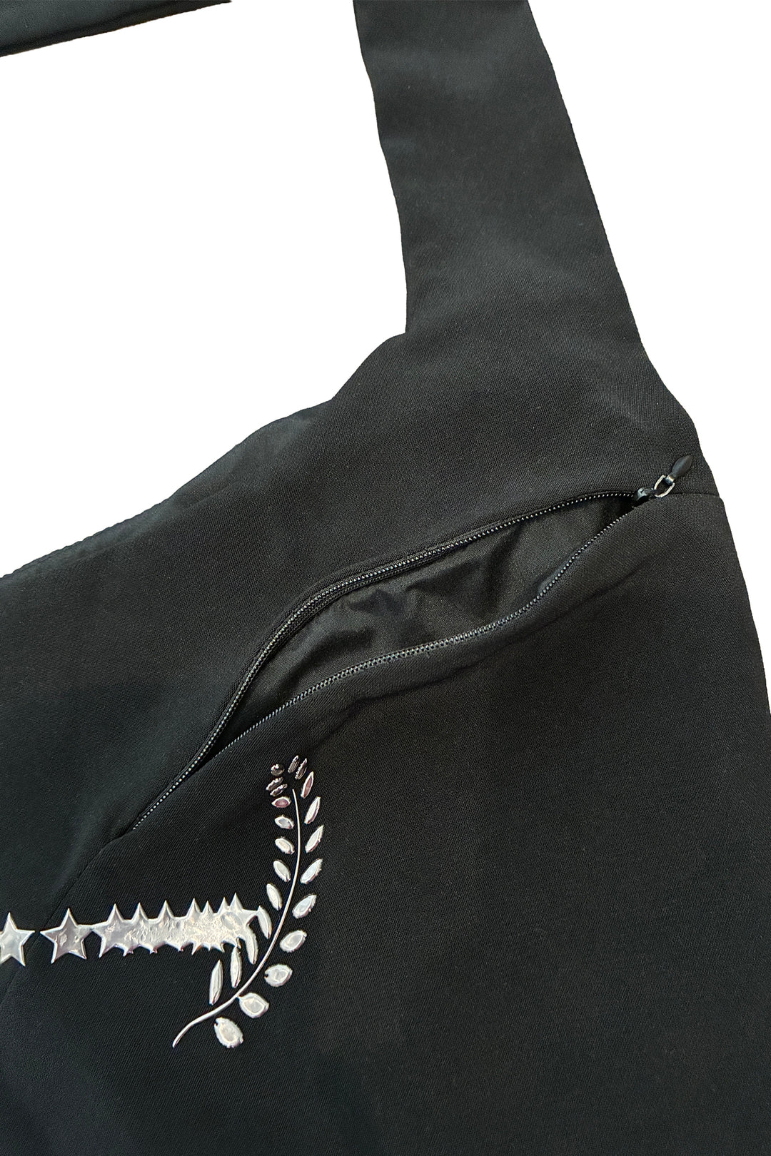 Curved Bicolour Shoulder bag - Black/Black