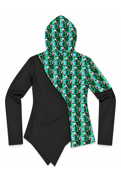 Curved Graphic Fit Top - Black