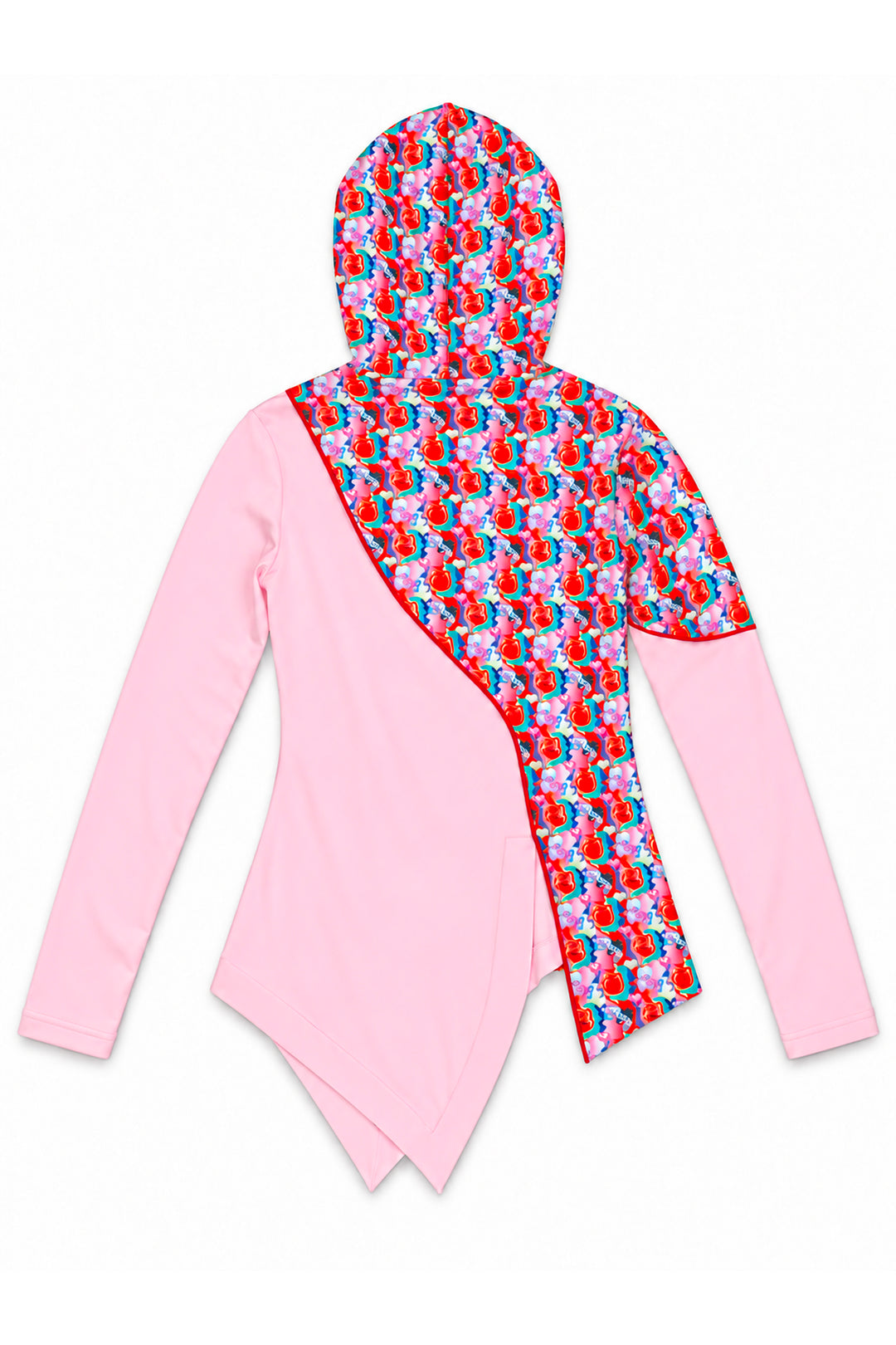Curved Graphic Fit Top - Pink