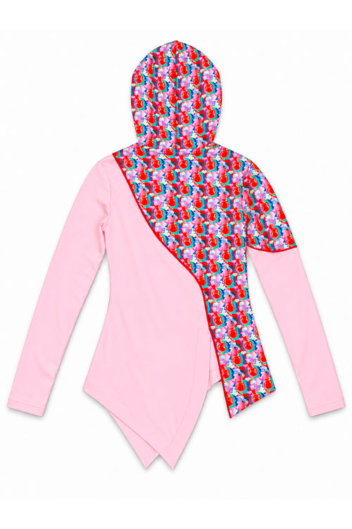 Curved Graphic Fit Top - Pink