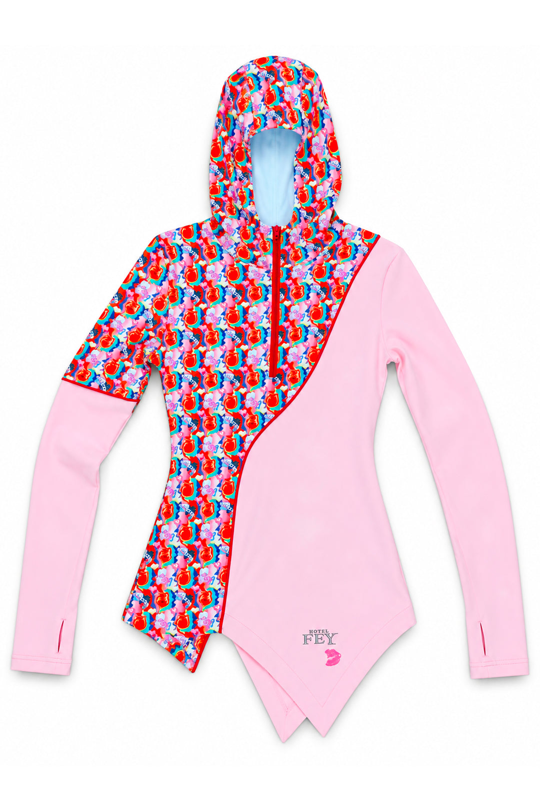 Curved Graphic Fit Top - Pink
