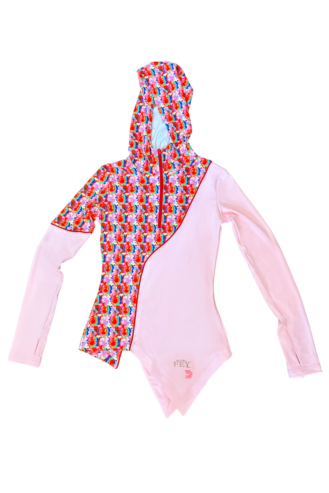 Curved Graphic Fit Top - Pink