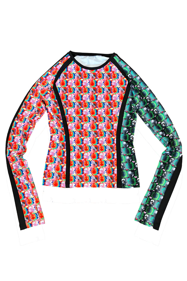 Bicolour fit top - Red/Black