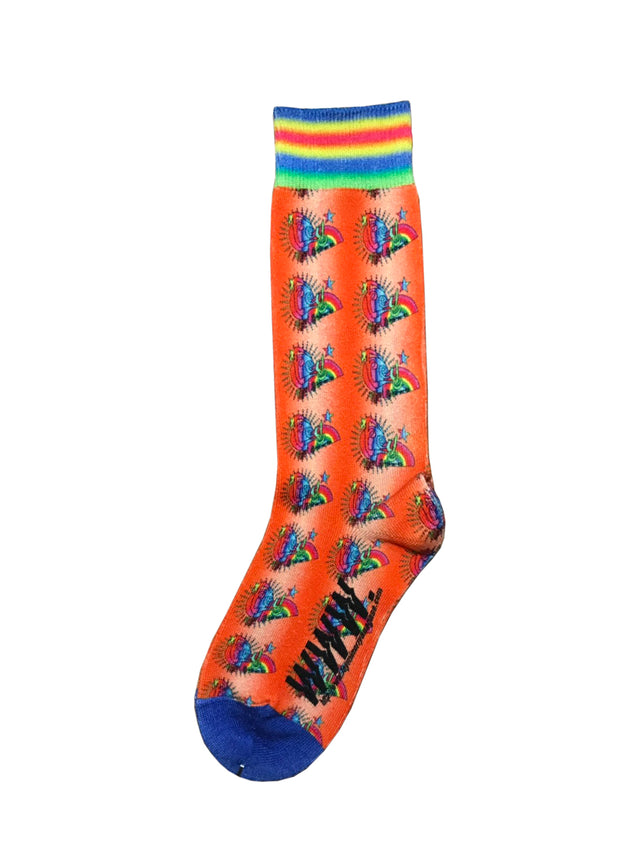 GRAPHIC PRINTED SOCKS - RED